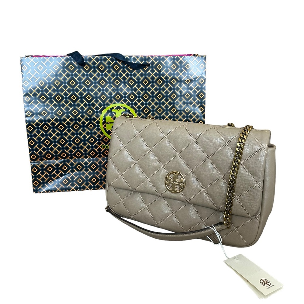 BNWT Tory Burch  Elegant Quilted Tan Shoulder Crossbody Bag
